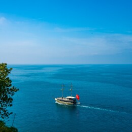 Antalya, Turkey. Sailing Ship For Sea Tours. Mediterranean lands
