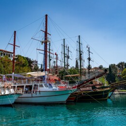Kaleici Marina, Antalya. Pleasure Boats In The Harbor Of Antalya